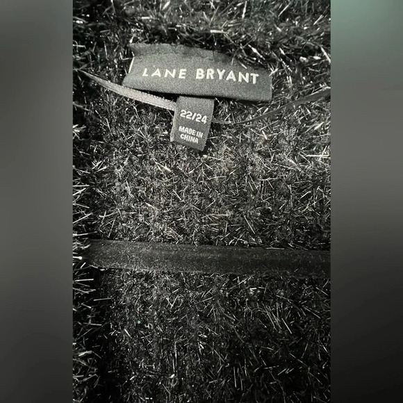 Like New! Lane Bryant Open Front Metallic Eyelash Cardigan, Size 22/24, Black - Picture 8 of 9